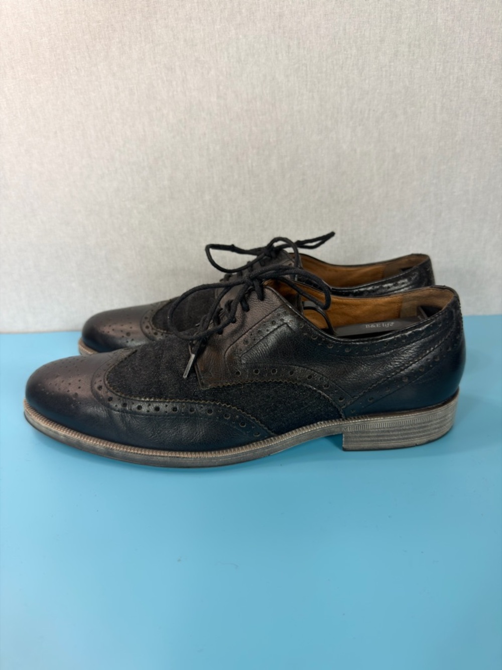 Gordon Rush Black and Brown Wingtip Derby Oxfords
